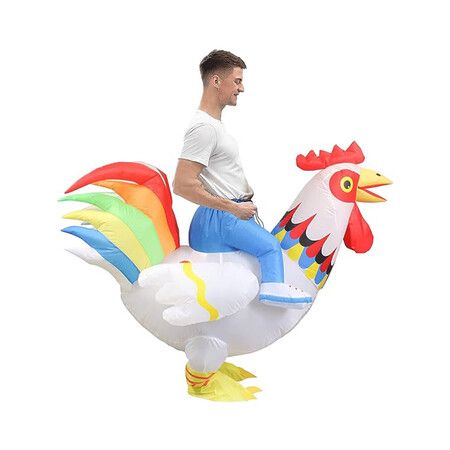 150 to 190cm Inflatable Blow up Rooster Costume  USB POWERED Halloween Christmas Animal Suitable Height 150-190