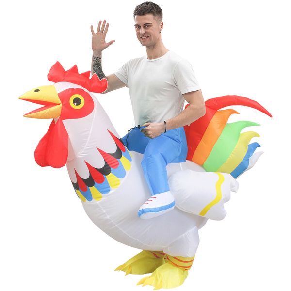 150 to 190cm Inflatable Blow up Rooster Costume  USB POWERED Halloween Christmas Animal Suitable Height 150-190