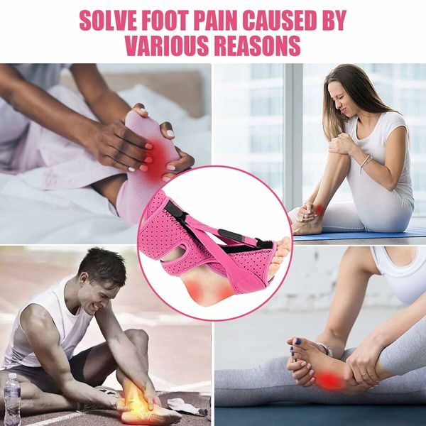 Plantar Fasciitis Night Splint 3 Adjustable Planters Facetious Relief Brace,Plantar Fasciitis Relief Women Men Straps,Support Relief Foot Drop Achilles Tendonitis Day Night (Pink-2PC)