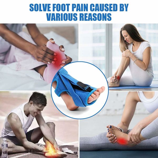 Plantar Fasciitis Night Splint 3 Adjustable Planters Facetious Relief Brace,Plantar Fasciitis Relief Women Men Straps,Support Relief Foot Drop Achilles Tendonitis Day Night (Blue-2PC)