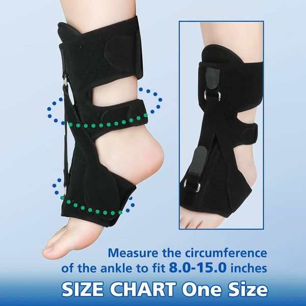 Plantar Fasciitis Night Splint 3 Adjustable Planters Facetious Relief Brace,Plantar Fasciitis Relief Women Men Straps,Support Relief Foot Drop Achilles Tendonitis Day Night (Black-2PC)