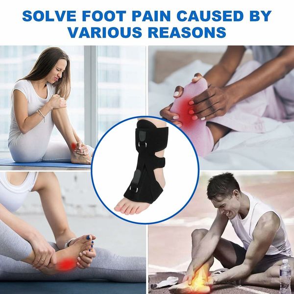 Plantar Fasciitis Night Splint 3 Adjustable Planters Facetious Relief Brace,Plantar Fasciitis Relief Women Men Straps,Support Relief Foot Drop Achilles Tendonitis Day Night (Black-2PC)