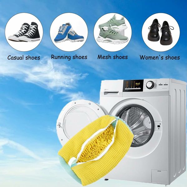 Shoe Washing Bag for Washing Machine,Laundry Shoe Bag For Washer And Dryer,Reusable Shoe Washing Bag for All Shoe Types And Sizes (Grey 2Pcs)