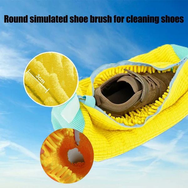 Shoe Washing Bag for Washing Machine,Laundry Shoe Bag For Washer And Dryer,Reusable Shoe Washing Bag for All Shoe Types And Sizes (Yellow 2Pcs)