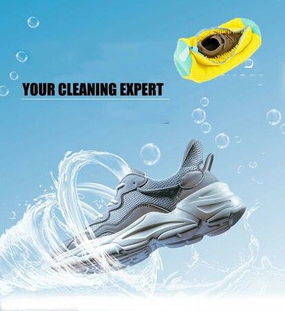 Shoe Washing Bag for Washing Machine,Laundry Shoe Bag For Washer And Dryer,Reusable Shoe Washing Bag for All Shoe Types And Sizes (Yellow 2Pcs)