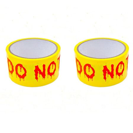 2Pcs Halloween Decorations Caution Tape, Do Not Enter Yellow Scary Caution Tape Roll 4.8CM x 25M