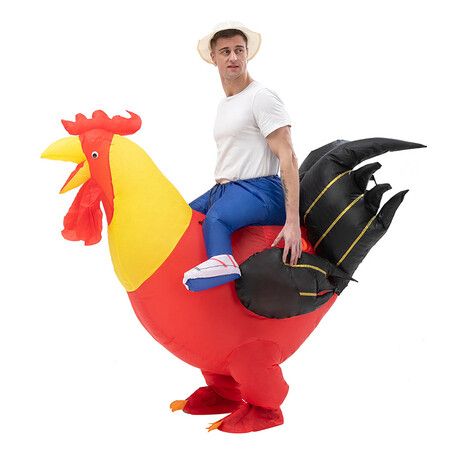 150-190cm Inflatable Christmas Rooster Halloween Costume Blow Up Suit Cosplay Costume Christmas Party