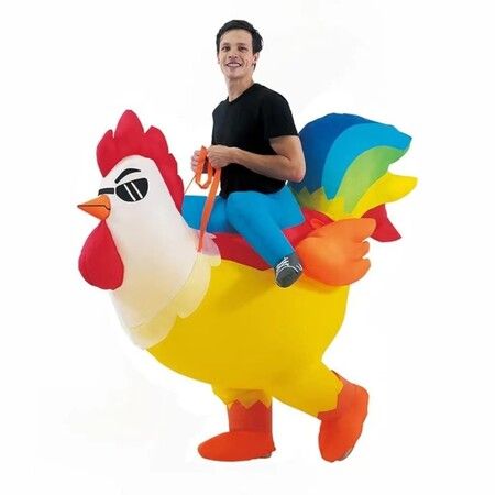 150 to 190cm Inflatable Blow up Rooster Costume Battery POWERED Halloween Christmas Animal Men and women