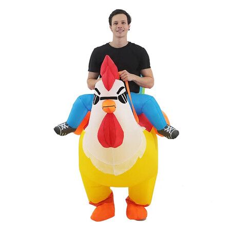 150 to 190cm Inflatable Blow up Rooster Costume Battery POWERED Halloween Christmas Animal Men and women