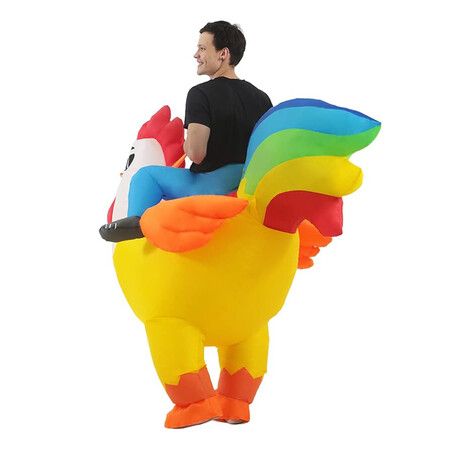 150 to 190cm Inflatable Blow up Rooster Costume Battery POWERED Halloween Christmas Animal Men and women