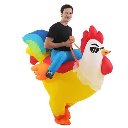 150 to 190cm Inflatable Blow up Rooster Costume Battery POWERED Halloween Christmas Animal Men and women