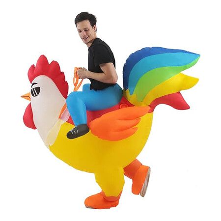 150 to 190cm Inflatable Blow up Rooster Costume Battery POWERED Halloween Christmas Animal Men and women