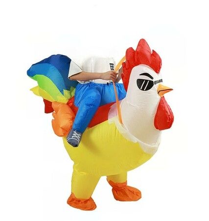 150 to 190cm Inflatable Blow up Rooster Costume Battery POWERED Halloween Christmas Animal Men and women