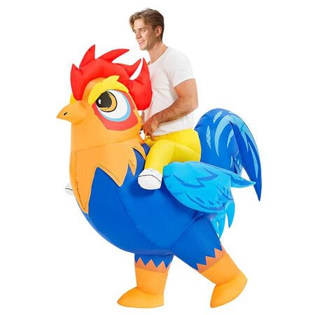 120 TO 150cm Halloween Inflatable Rooster Costume Funny Cosplay Blow up Battery POWERED Costume for Kid Teen Birthday Christmas