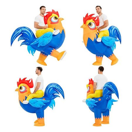 120 TO 150cm Halloween Inflatable Rooster Costume Funny Cosplay Blow up Battery POWERED Costume for Kid Teen Birthday Christmas