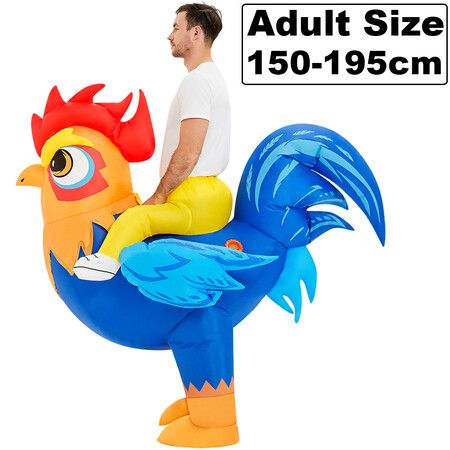 150-190cm Halloween Inflatable Rooster Costume Funny Cosplay Blow up Battery POWERED Costume for Men Women Birthday Christmas