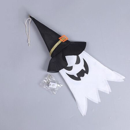 1 Pack Colorful Light Halloween LED Light Ghost Witch Hat Horror Atmosphere Decor for Haunted House Creative Halloween