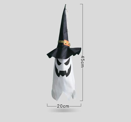 1 Pack Colorful Light Halloween LED Light Ghost Witch Hat Horror Atmosphere Decor for Haunted House Creative Halloween