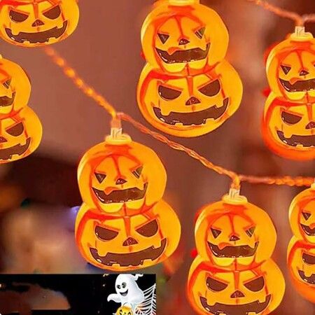 2Packs Halloween String Lights Decorations 3m 20 LED Halloween Window Lights Battery Power Window Lights for Home Halloween Party Decor Col Warm