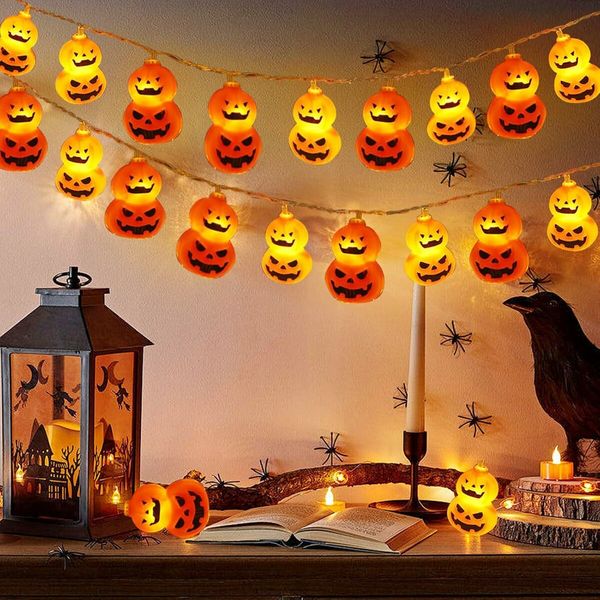 2Packs Halloween String Lights Decorations 3m 20 LED Halloween Window Lights Battery Power Window Lights for Home Halloween Party Decor Col Warm