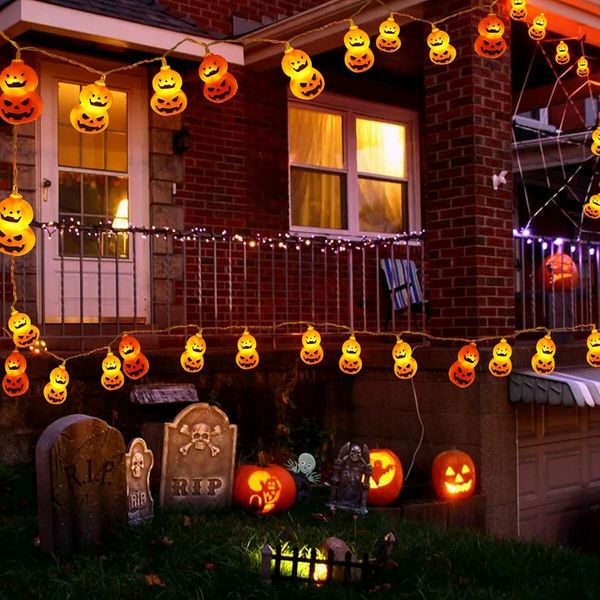 2Packs Halloween String Lights Decorations 3m 20 LED Halloween Window Lights Battery Power Window Lights for Home Halloween Party Decor Col Warm