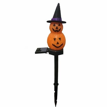 2Packs Halloween Decorations Solar Power Snowman Pumpkin Light  Outdoor Atmosphere Decoration Light Courtyard Warm Light