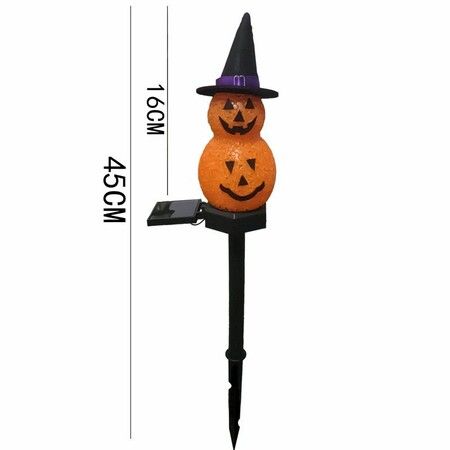 2Packs Halloween Decorations Solar Power Snowman Pumpkin Light  Outdoor Atmosphere Decoration Light Courtyard Warm Light