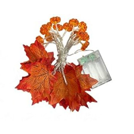 Fall Pumpkin Garland Lights, Fall Decorations Realistic Larger Maple Leafed String Light, 1Pcs