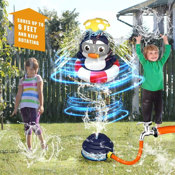 Sprinkler Rocket Launcher Outdoor Water Toys,Summer Rocket Sprinkler for Kids,for Boys Girls Age 3+