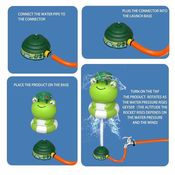 Sprinkler Rocket Launcher Outdoor Water Toys,Summer Rocket Sprinkler for Kids,for Boys Girls Age 3+