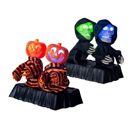 Animatronic Halloween Decorations,Screaming Indoor Table Decor with Pumpkin Spooky Jukebox,Dancing Pumpkin Man in Stripes Halloween Party