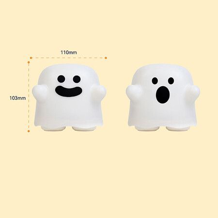 Rechargeable Silicone Ghost Night Light for Kids Bedrooms Touch Control Cute Animal Lamp Mini Ghost Gift Bedroom Decor B