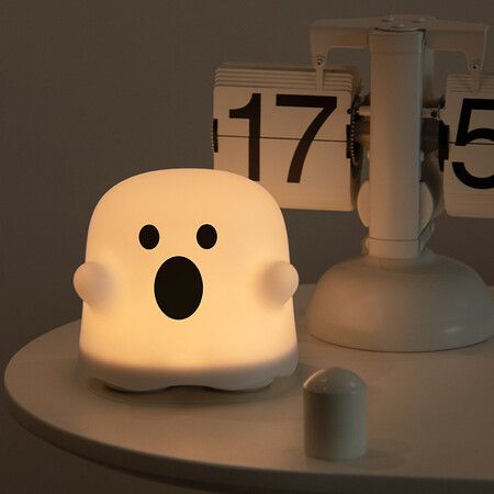 Rechargeable Silicone Ghost Night Light for Kids Bedrooms Touch Control Cute Animal Lamp Mini Ghost Gift Bedroom Decor B