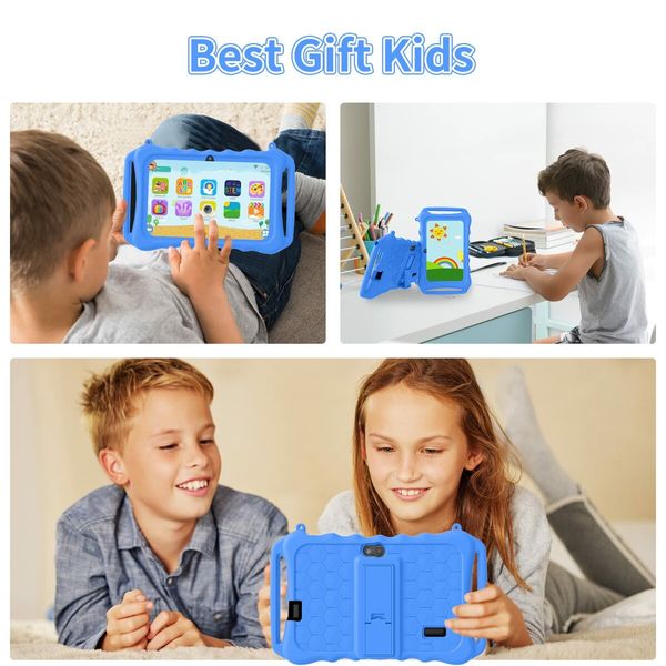 7 inch Android 11 Kids Tablet 2GB RAM 32GB ROM with WiFi, Bluetooth, Control Pre-Installed Apps, Dual Camera (Blue)