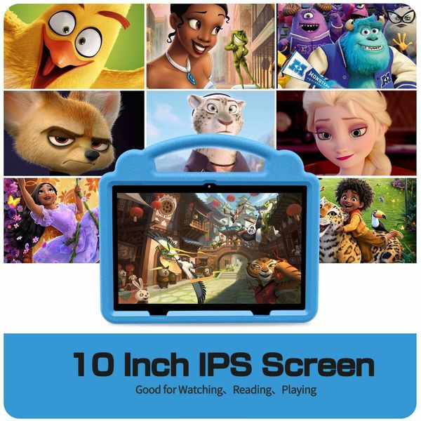 Kids Tablet 10 Inch, Android 12 Tablet 3GB RAM 64GB Storage with Time Limits, Age Filters, More with Parental Controls,Google Playstore (Blue)