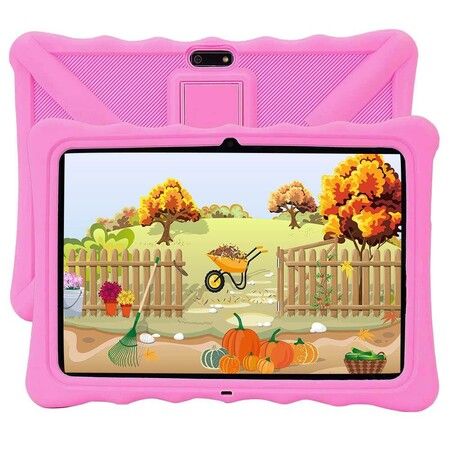 Kids Tablet 10 inch 1280x800 HD Display 2GB RAM 32GB ROM with Parental Controls Games Learning Apps (Pink)