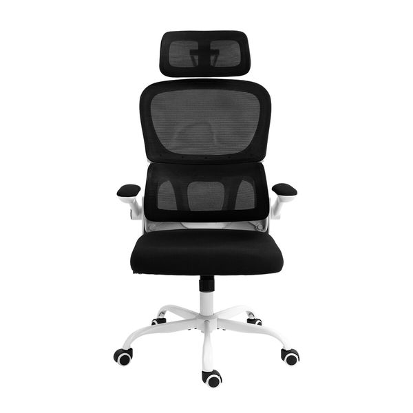 NEADER Ergonomic Mesh Office Chair Computer Desk Armchair Adjustable High Back Swivel Executive Work Gamer Modern Comfortable Seating Black White