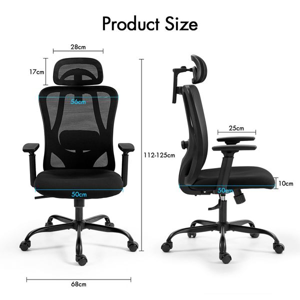 NEADER Ergonomic Mesh Office Chair Black Desk Computer Armchair Swivel Adjustable High Back Executive Gamer Work Comfortable Seating