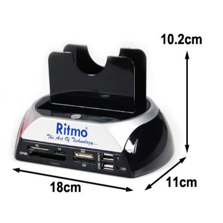 Ritmo Dual 2.5" / 3.5" USB 2.0 IDE SATA HDD Docking Station Combo with Card Reader / Writer / USB Hub