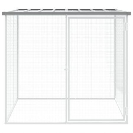 Chicken Cage with Roof Light Grey 103x98x90 cm Galvanised Steel