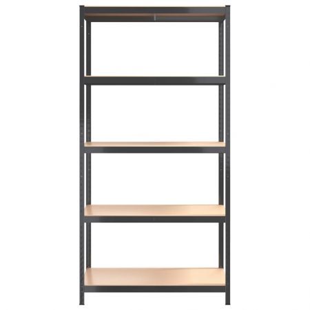 5-Layer Shelves 4 pcs Anthracite Steel&Engineered Wood