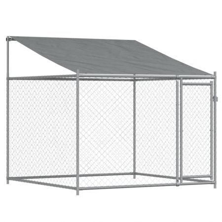 Dog Cage with Roof and Door Grey 6x2x2 m Galvanised Steel