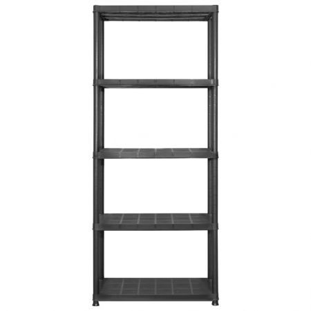 Storage Shelf 5-Tier Black 284x38x170 cm Plastic