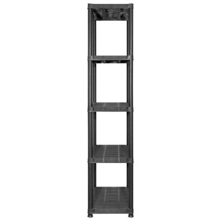 Storage Shelf 5-Tier Black 284x38x170 cm Plastic