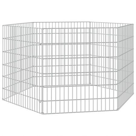 Free Range Animal Enclosure 6-Panel 54x60 cm Galvanised Iron