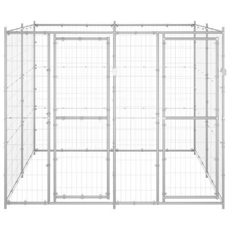 Outdoor Dog Kennel Galvanised Steel 4.84 m²