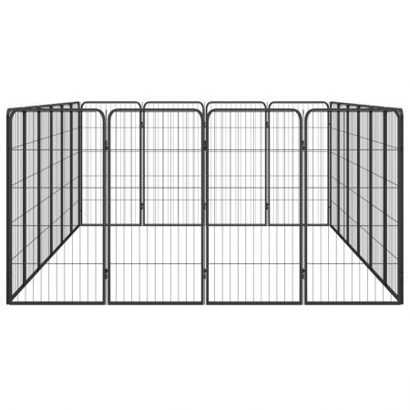 20-Panel Dog Playpen Black 50x100 cm Powder-coated Steel