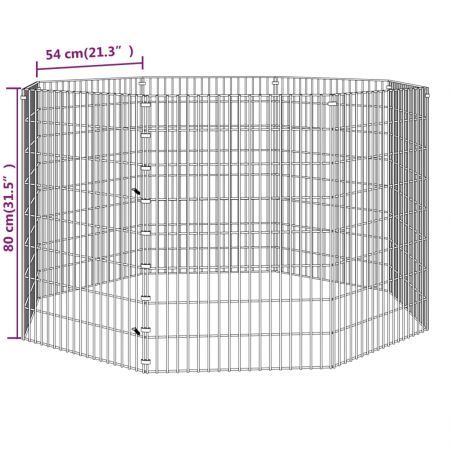 Free Range Animal Enclosure 8-Panel 54x80 cm Galvanised Iron