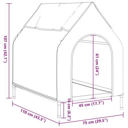 Dog House Light Grey Oxford Fabric and Steel