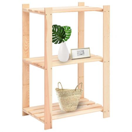 3-Tier Storage Racks 5 pcs 60x38x90 cm Solid Wood Pine 150 kg